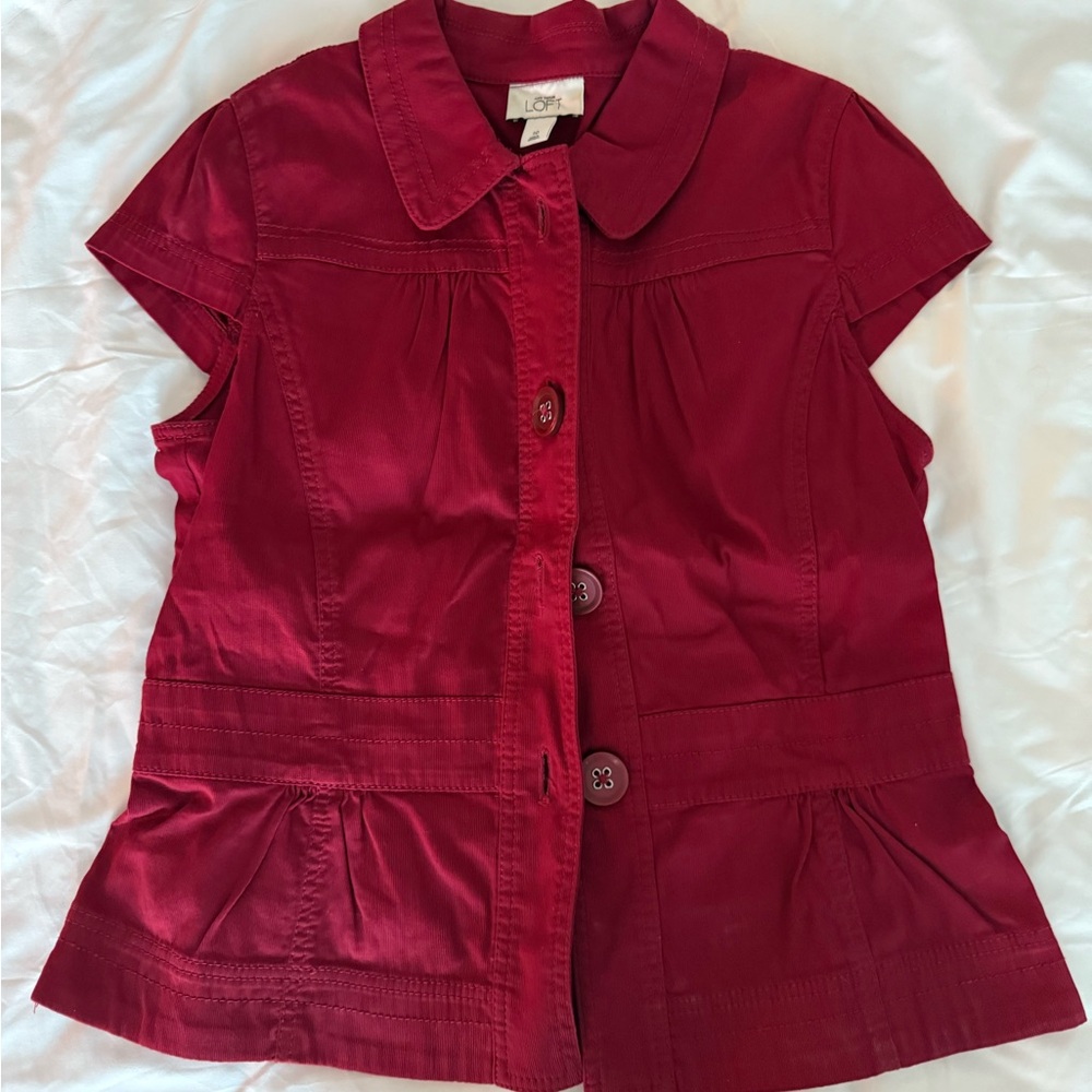 LOFT Denim Button-Up Top